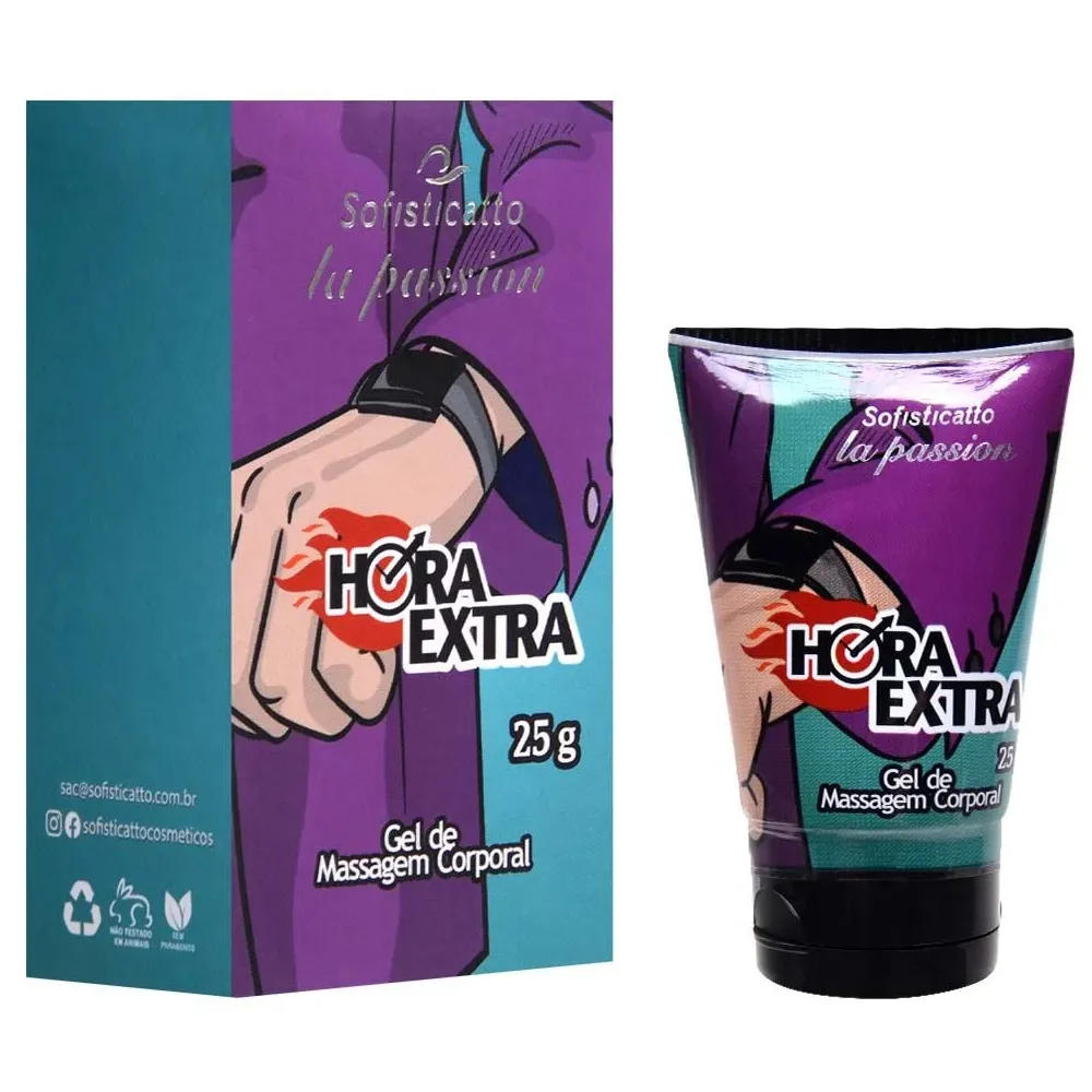 HORA EXTRA GEL MASCULINO 25G - SOFISTICATTO.                                                                                                                    LIBYSEXSHOP