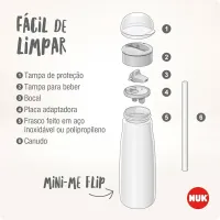 Copo de Treinamento Infantil NUK Mini-Me Flip 2 em 1- 450ml - Foto 12