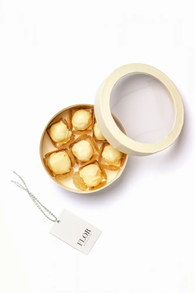 Redonda  Diâm 15,0 x 5,0 altura - Tampa e Fundo Cartonagem  C/ Visor  Imagem