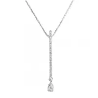 Colar de prata alta gota  - 251809