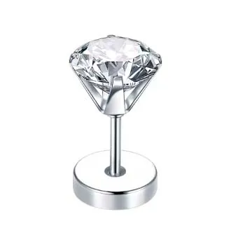 BRINCO  Aço Cirúrgico com Pedra Cristal ACO12