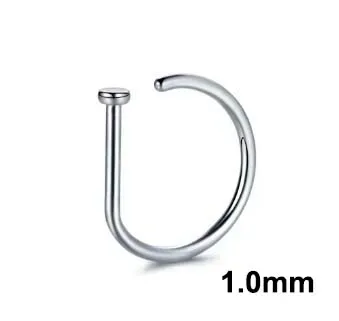 Argola Nariz em Titânio 1.0mm D RING Natural TIT02