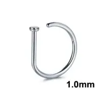 Argola Nariz em Titânio 1.0mm D RING Natural TIT02