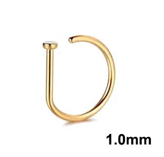 Argola Nariz em Titânio 1.0mm D RING PVD Dourada TIT24