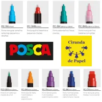 POSCA PC-5M Caneta Posca Dark Colours, Uni-Ball, Estojo c/8 cores - Foto 8