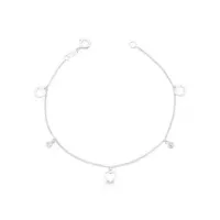 Pulseira de prata  corações e pontos de luz - 241817