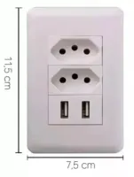 Tomada Usb Parede Duo Bivolt Dupla Conjunto Carregador Alimentação - Foto 3