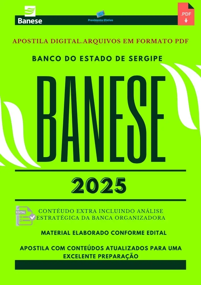 Apostila BANESE Técnico Bancário III  Desenvolvimento 2025 Imagem