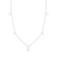 GARGANTILHA PRATA ALTA  CORAÇÕES C/ PONTOS DE LUZ - 231818