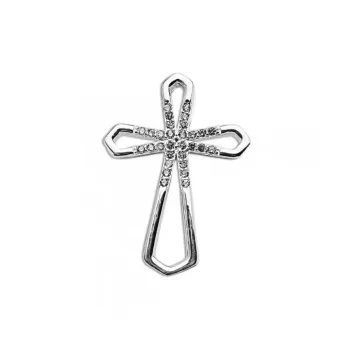 Pingente de prata cruz com pedras  - 6691