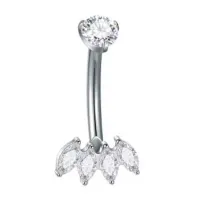 Banana Bell em Titânio com 4 Navete em Zircônia Branca TIT19