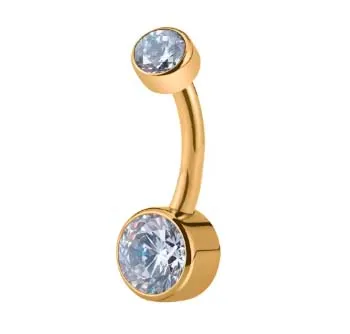 Banana Bell FLAT em Titânio PVD DOURADO 1.6mm ROSCA INTERNA TIT23 Imagem