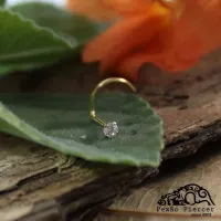 NOSTRIL em TITÂNIO PVD DOURADO Com Garra  1.0mm (Nariz) 678 / 679 - Foto 2