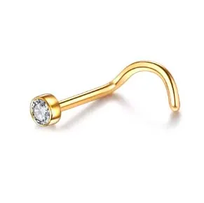 NOSTRIL em TITÂNIO PVD DOURADO Sem Garra  1.0mm (Nariz) 678 / 679