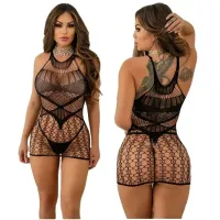 Vestido Sensual Arrastão com Brilho Tamanho U - BS016 - Foto 2