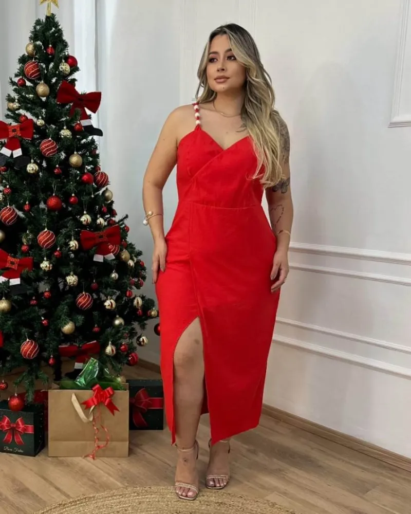 Vestido Midi Maria Francia Vermelho