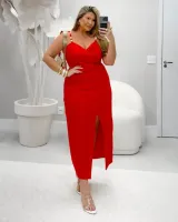 Vestido Midi Maria Francia Vermelho - Foto 3