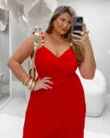 Vestido Midi Maria Francia Vermelho - Foto 4