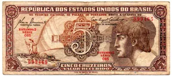 C111 - 5 Cruzeiros - Série 046 - Índio - Data: 1961 - MBC