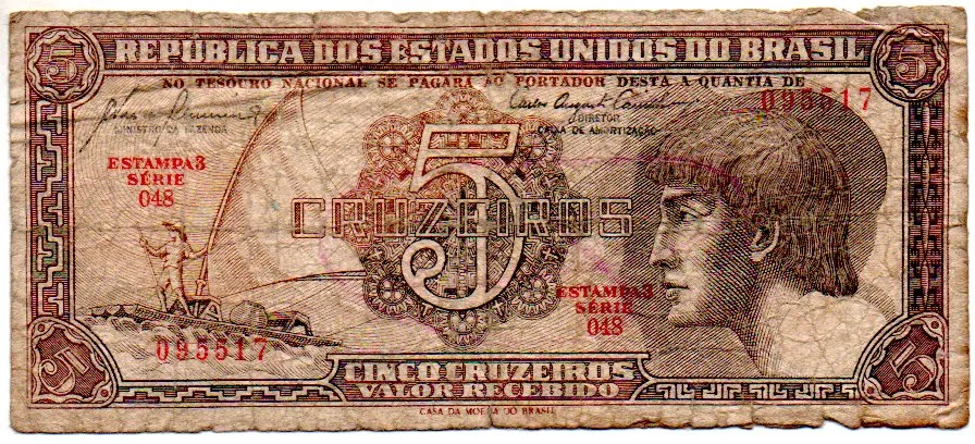 C111 - 5 Cruzeiros - Série 048 - Índio - Data: 1961 - UTG