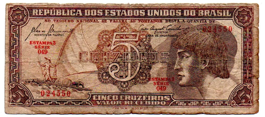 C111 - 5 Cruzeiros - Série 049 - Índio - Data: 1961 - R