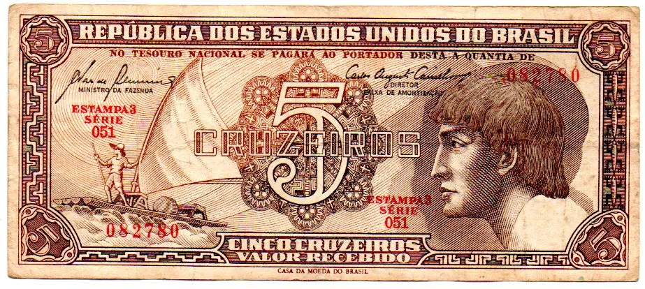 C111 - 5 Cruzeiros - Série 051 - Índio - Data: 1961 - MBC Imagem