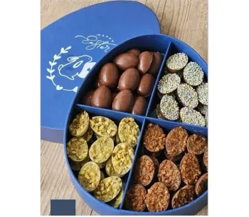 Caixa Formato Ovo G - Com divisória - Cartonagem 18,0 x 24,0 X 6,0  - Parte Interna e Externa da mesma cor