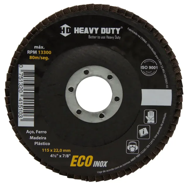 Disco Flap Ecoinox 4.1/2 Pol. Grão 120 - HEAVY DUTY-123031