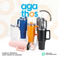 Caneca Térmica com Tampa e Canudo