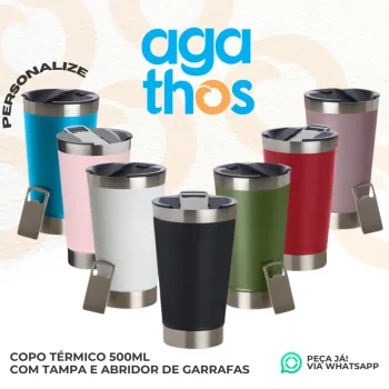 Copo Térmico com abridor de garrafas
