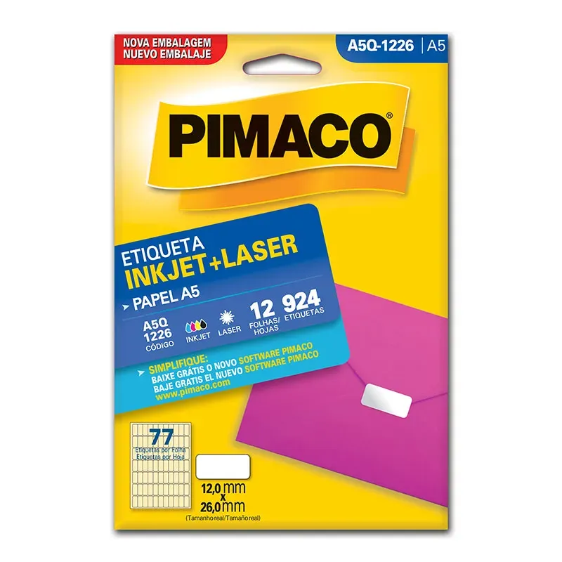Etiqueta Pimaco A5 Q1226 c/12