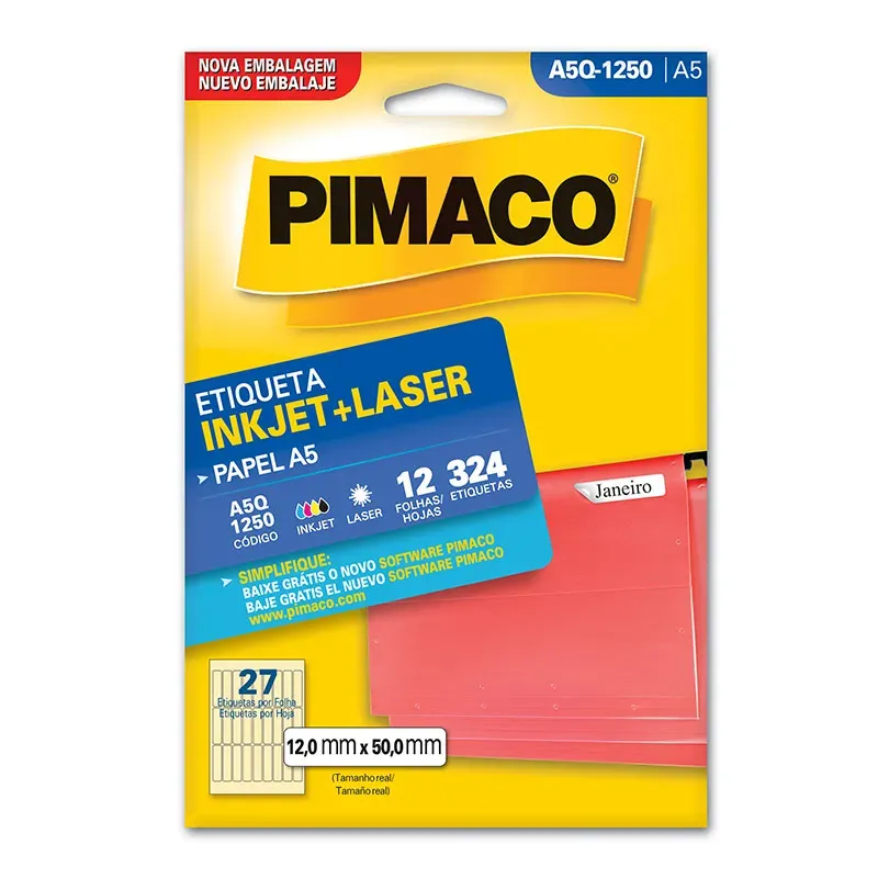 Etiqueta Pimaco A5 Q1250 c/12