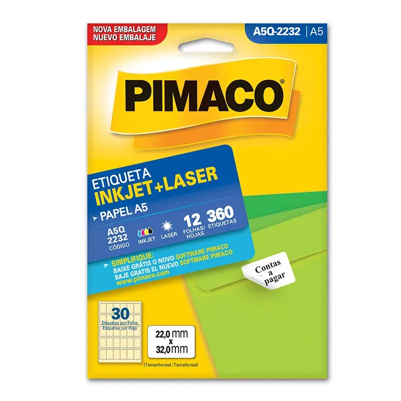 Etiqueta Pimaco A5 Q2232 c/12