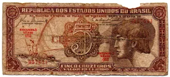 C111 - 5 Cruzeiros - Série 053 - Índio - Data: 1961 - UTG