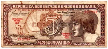 C111 - 5 Cruzeiros - Série 053 - Índio - Data: 1961 - BC