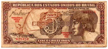 C111 - 5 Cruzeiros - Série 053 - Índio - Data: 1961 - BC
