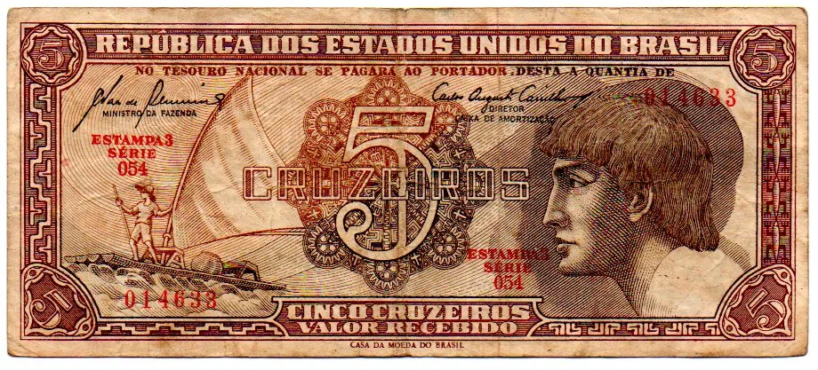 C111 - 5 Cruzeiros - Série 054 - Índio - Data: 1961 - BC