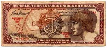 C111 - 5 Cruzeiros - Série 054 - Índio - Data: 1961 - BC