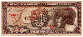 C111 - 5 Cruzeiros - Série 054 - Índio - Data: 1961 - MBC