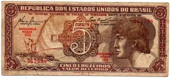 C111 - 5 Cruzeiros - Série 054 - Índio - Data: 1961 - BC