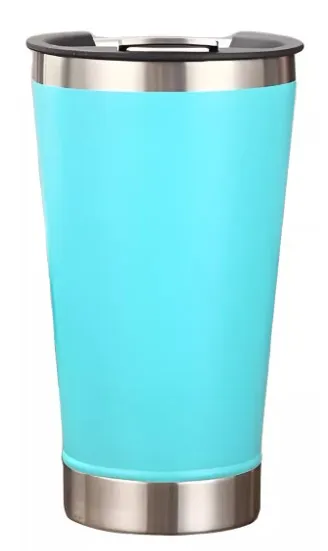 Copo Térmico com tampa e abridor - Azul Tiffany - 473 ml Imagem