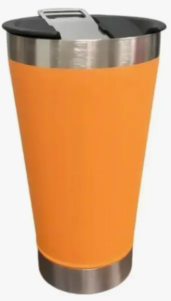 Copo Térmico com tampa e abridor - Laranja - 473 ml