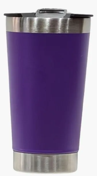 Copo Térmico com tampa e abridor - Roxo Violeta - 473 ml Imagem