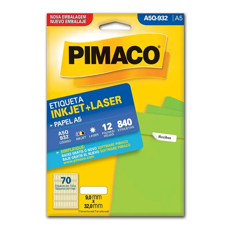 Etiqueta Pimaco A5 Q932 c/12