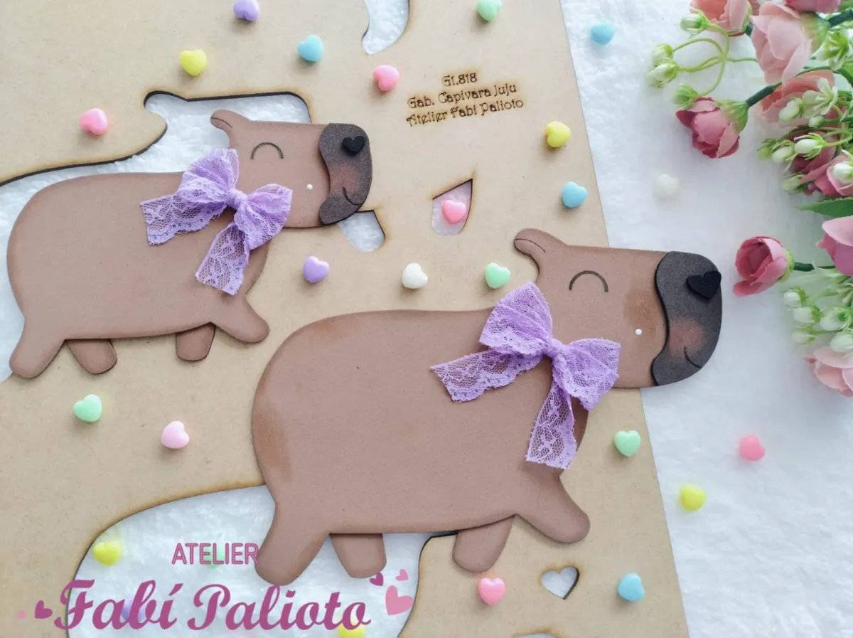 G1.818  Gabarito de Moldes  em MDF  Capivara Juju