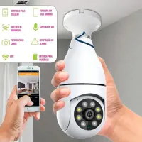 Camera Lampada Ip Wi-fi Full Hd Visao Noturna Com Audio