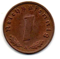Alemanha - 2° Guerra - 1939A - 1 Reichspfennig - Foto 2