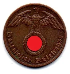 Alemanha - 2° Guerra - 1938A - 1 Reichspfennig