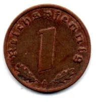 Alemanha - 2° Guerra - 1938A - 1 Reichspfennig - Foto 2