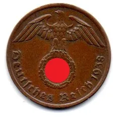 Alemanha - 2° Guerra - 1938A - 1 Reichspfennig Imagem